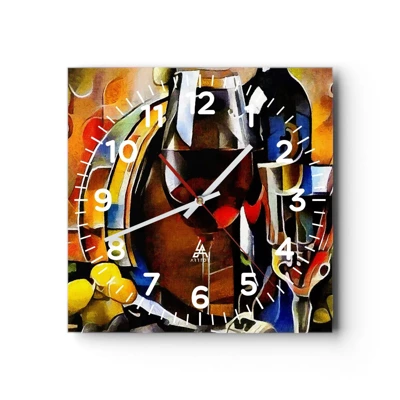 Reloj de pared - Reloj de vidrio - Y el mundo se vuelve más colorido - 30x30 cm