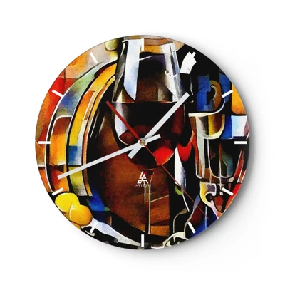 Reloj de pared - Reloj de vidrio - Y el mundo se vuelve más colorido - 40x40 cm