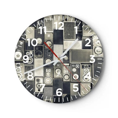 Reloj de pared - Reloj de vidrio - Y todo fluye - 30x30 cm