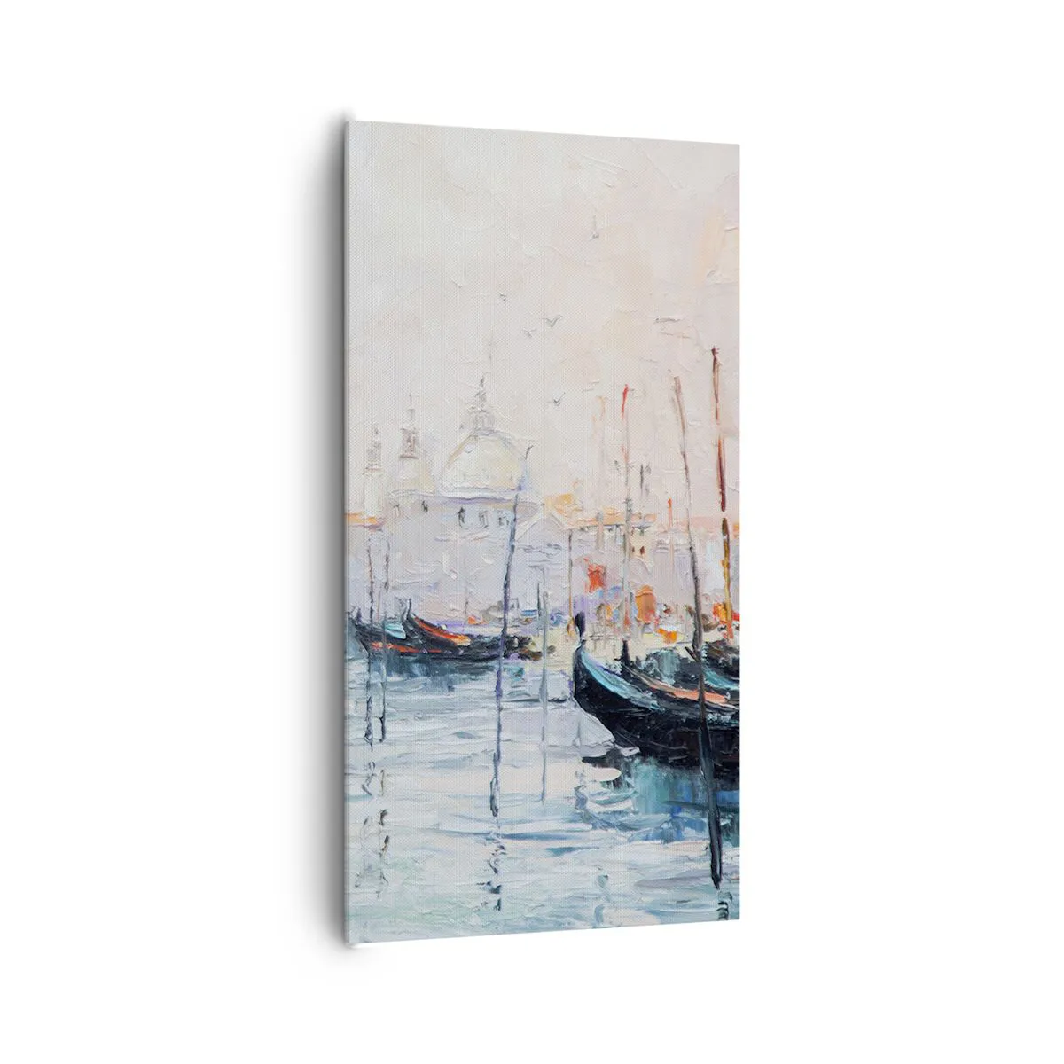 Cuadro en lienzo Arttor 65x120 cm - Venecia, Canal, Agua, Para el salón, Para el dormitorio, Blanco, Azul, Vertical, Lienzo, PA65x120-3662