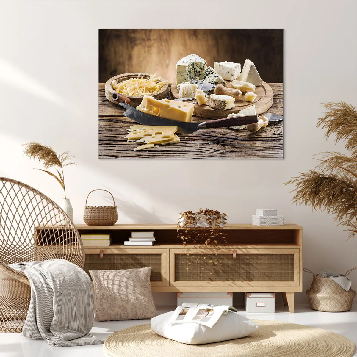 Cuadro sobre lienzo 100x70 cm - Degustación de quesos - Arttor - Tienda con  decoraciones de pared