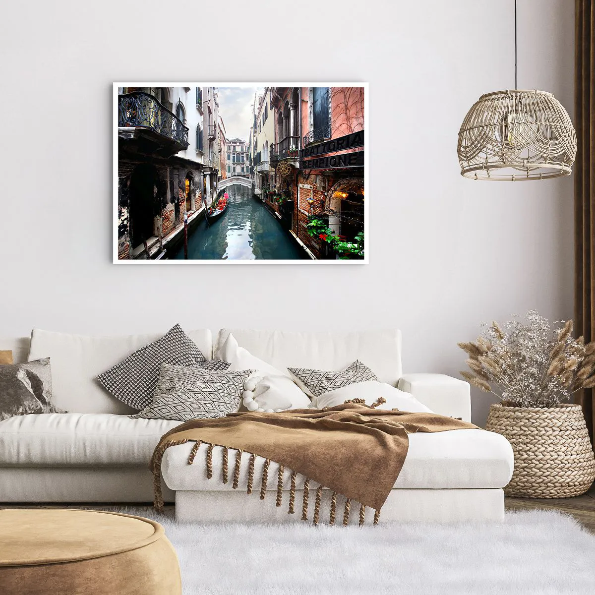 Póster sin marco 100x70 cm - Paisaje veneciano con góndola y puente -  Arttor - Decoraciones de pared modernas y originales para el salón y el  dormitorio