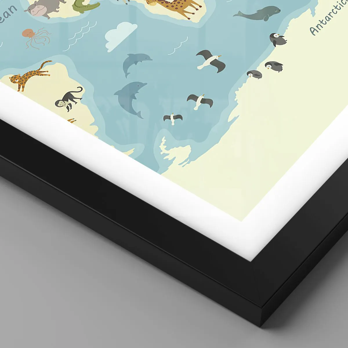 Póster Mapa Personalizable con Marco Tamaño póster 42x30 cm Color