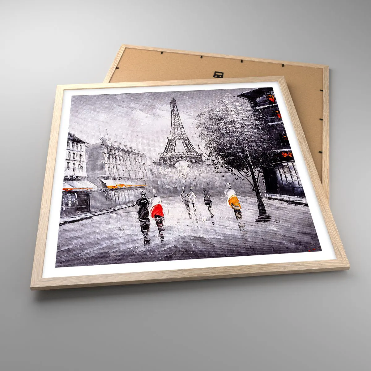 Póster en marco negro 30x40 cm - Un paseo parisino - Arttor