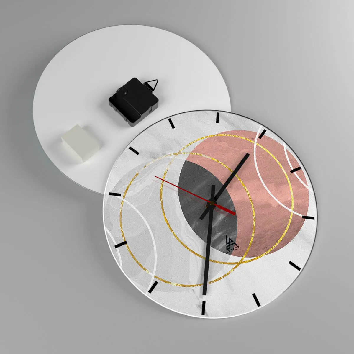 Reloj de pared Arttor - Como un paisaje lunar - Esfera sin numeración, con  rayas, Forma: Cuadrado - 30x30 cm - Composición, Arte, Gráficos