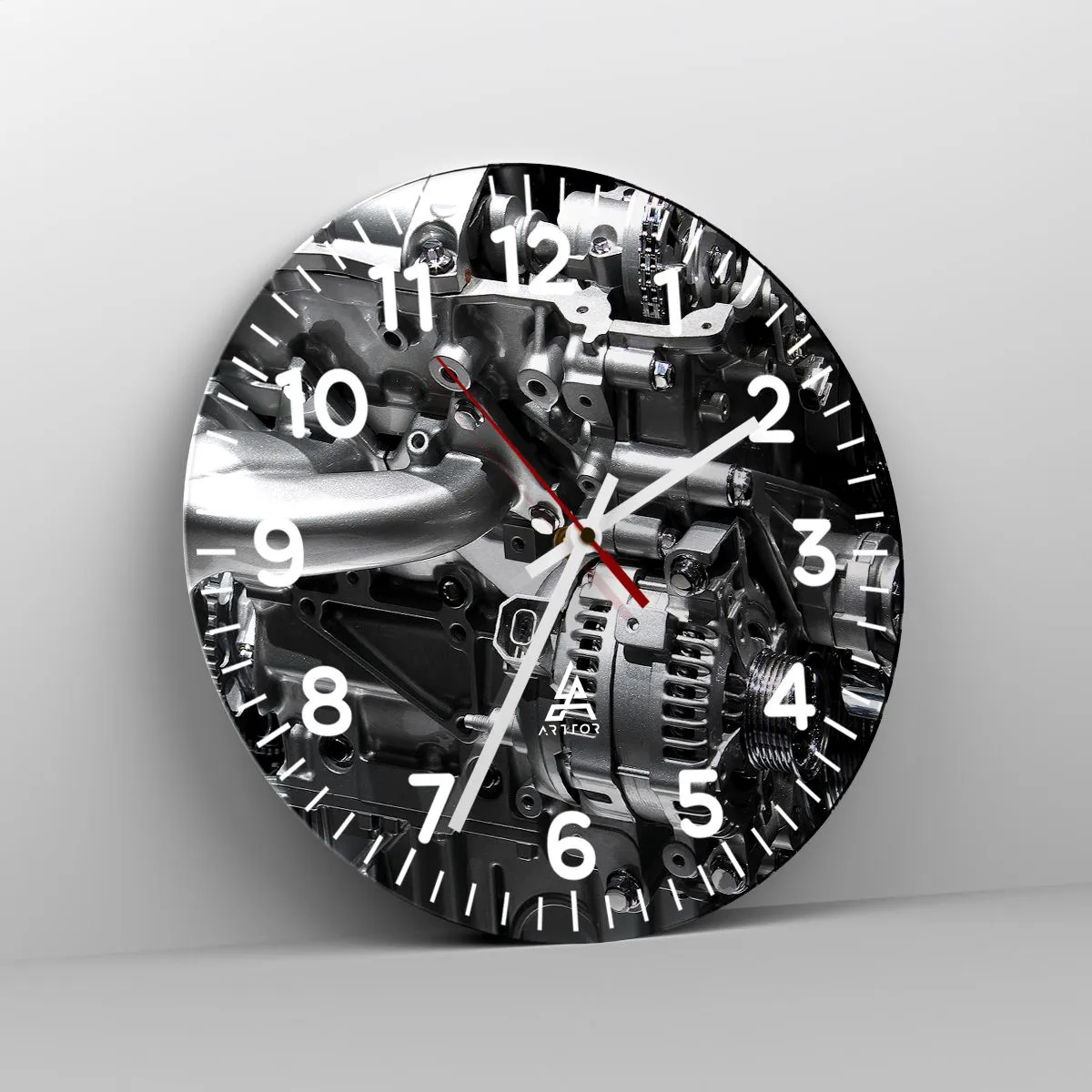 Reloj de pared redondo Mecanismo negro de 34 cm