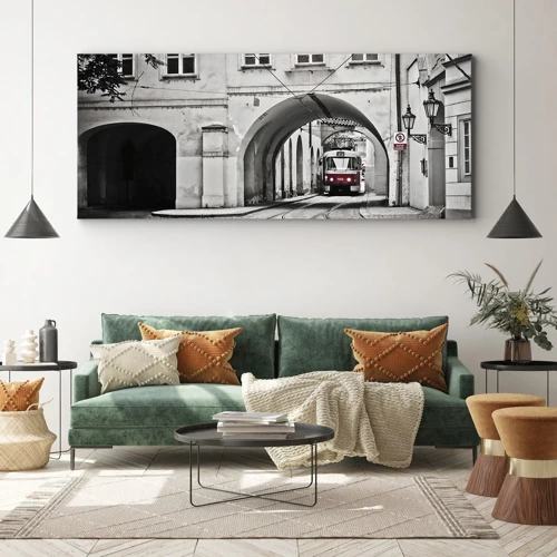 Cuadro sobre lienzo - Impresión de Imagen - A través del laberinto urbano - 90x30 cm
