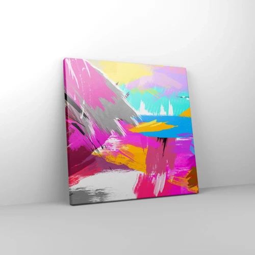 Cuadro sobre lienzo - Impresión de Imagen - Abstracción colorida - 30x30 cm