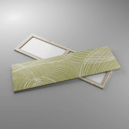 Cuadro sobre lienzo - Impresión de Imagen - Abstracción intrincada en blanco - 160x50 cm