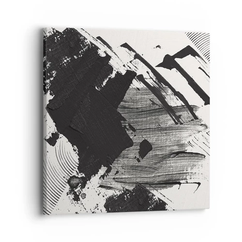 Cuadro sobre lienzo - Impresión de Imagen - Abstracción: la expresión del negro - 40x40 cm