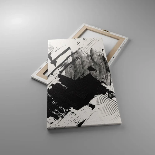 Cuadro sobre lienzo - Impresión de Imagen - Abstracción: la expresión del negro - 45x80 cm