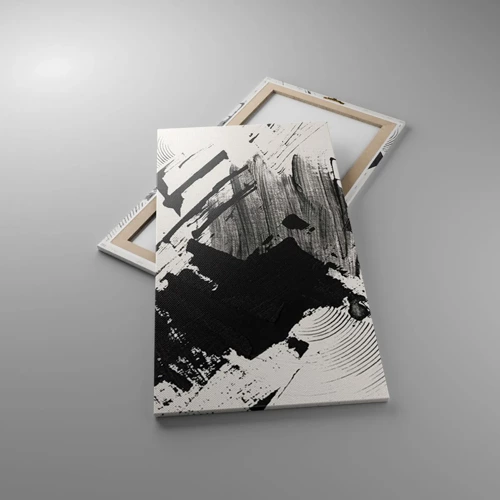 Cuadro sobre lienzo - Impresión de Imagen - Abstracción: la expresión del negro - 55x100 cm