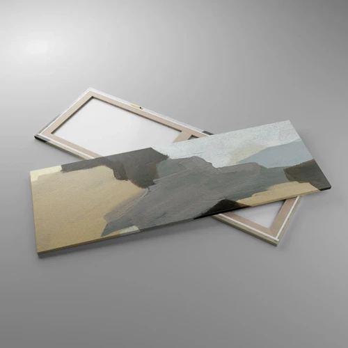 Cuadro sobre lienzo - Impresión de Imagen - Abstracción: partes del gris - 140x50 cm