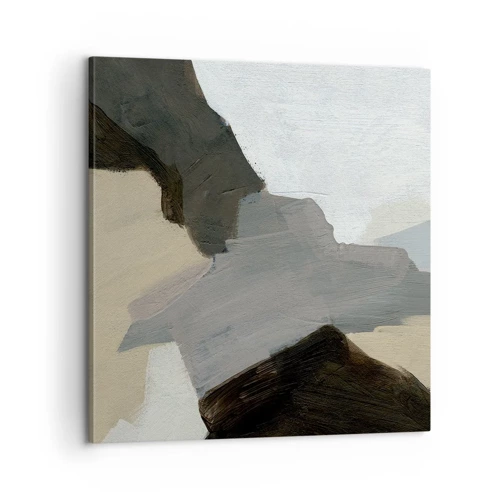Cuadro sobre lienzo - Impresión de Imagen - Abstracción: partes del gris - 60x60 cm