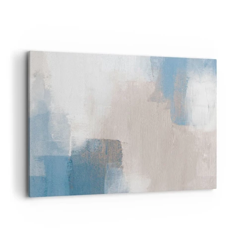Cuadro sobre lienzo - Impresión de Imagen - Abstracción rosa tras un velo azul - 100x70 cm
