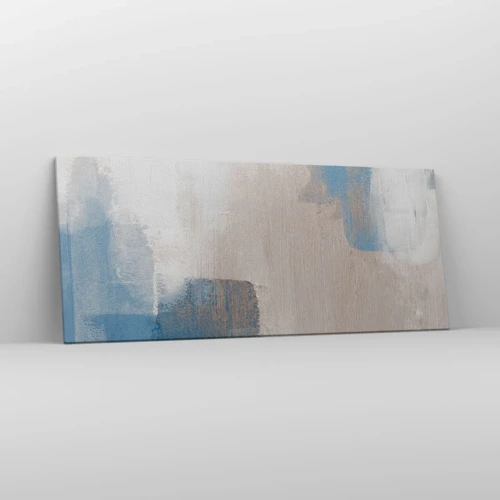 Cuadro sobre lienzo - Impresión de Imagen - Abstracción rosa tras un velo azul - 120x50 cm