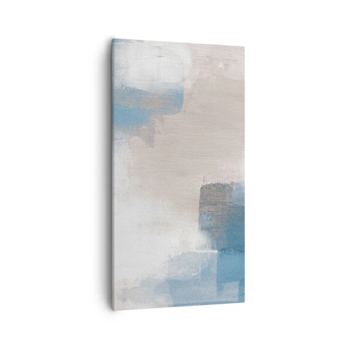 Cuadro sobre lienzo - Impresión de Imagen - Abstracción rosa tras un velo azul - 55x100 cm