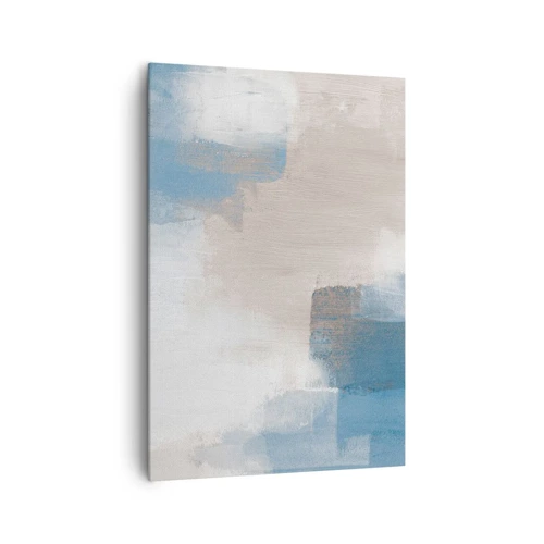 Cuadro sobre lienzo - Impresión de Imagen - Abstracción rosa tras un velo azul - 70x100 cm