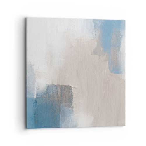 Cuadro sobre lienzo - Impresión de Imagen - Abstracción rosa tras un velo azul - 70x70 cm