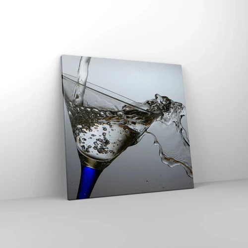 Cuadro sobre lienzo - Impresión de Imagen - Agua cristalina en vaso de vidrio - 50x50 cm