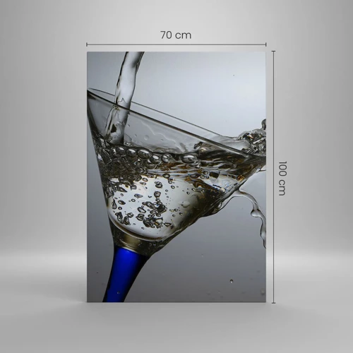 Cuadro sobre lienzo - Impresión de Imagen - Agua cristalina en vaso de vidrio - 70x100 cm