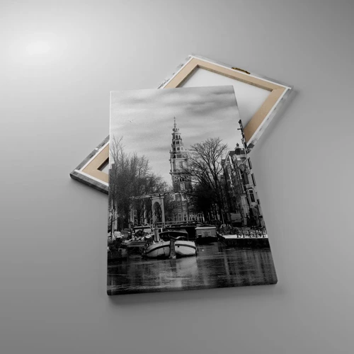 Cuadro sobre lienzo - Impresión de Imagen - Ambiente de Ámsterdam - 45x80 cm
