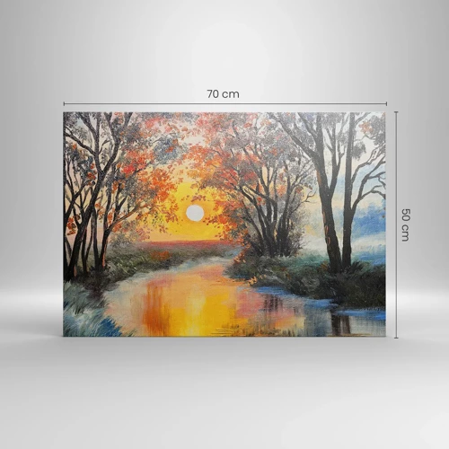 Cuadro sobre lienzo - Impresión de Imagen - Ambiente otoñal - 70x50 cm