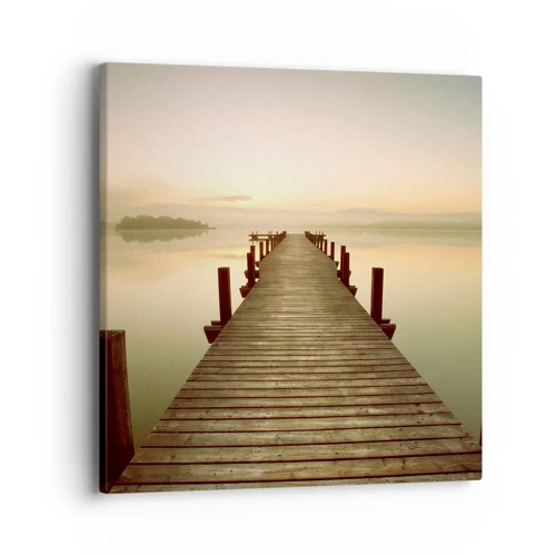 Cuadro sobre lienzo - Impresión de Imagen - Antes del amanecer, al amanecer, la luz - 40x40 cm
