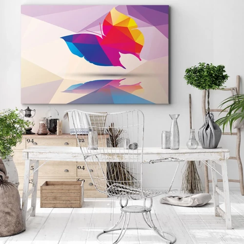 Cuadro sobre lienzo - Impresión de Imagen - Arco iris de mariposa - 70x50 cm