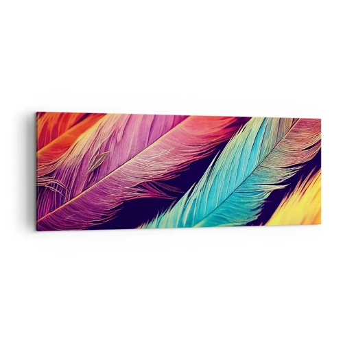 Cuadro sobre lienzo - Impresión de Imagen - Arco iris plumoso - 140x50 cm