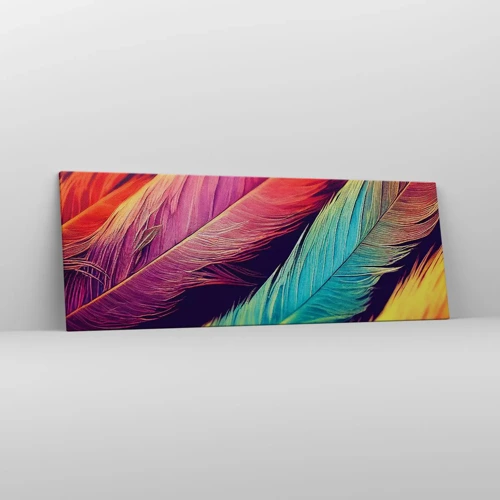 Cuadro sobre lienzo - Impresión de Imagen - Arco iris plumoso - 140x50 cm