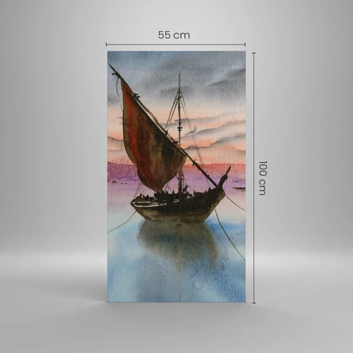 Cuadro sobre lienzo - Impresión de Imagen - Atardecer en el puerto - 55x100 cm