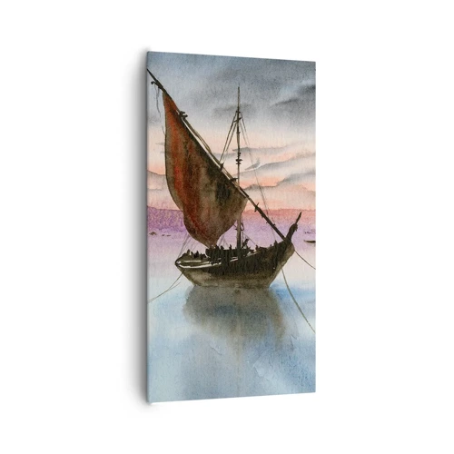 Cuadro sobre lienzo - Impresión de Imagen - Atardecer en el puerto - 65x120 cm