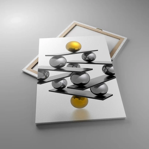 Cuadro sobre lienzo - Impresión de Imagen - Balance de oro y plata - 70x100 cm