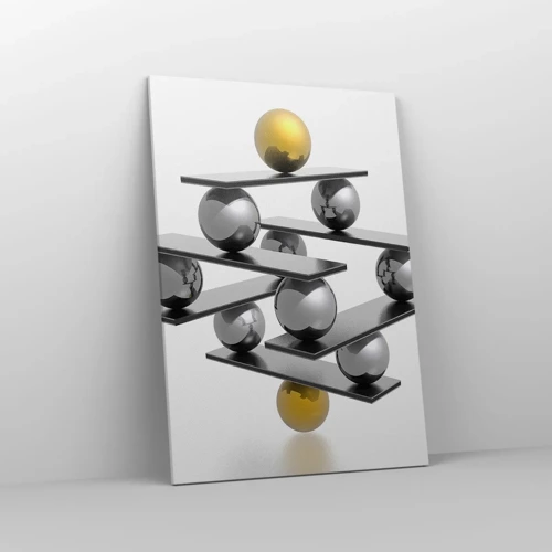 Cuadro sobre lienzo - Impresión de Imagen - Balance de oro y plata - 70x100 cm