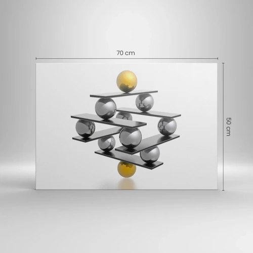 Cuadro sobre lienzo - Impresión de Imagen - Balance de oro y plata - 70x50 cm