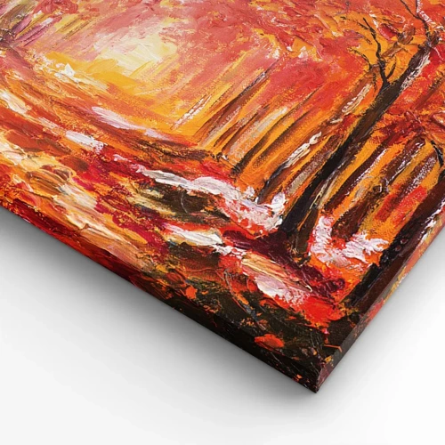 Cuadro sobre lienzo - Impresión de Imagen - Bosque de cobre - 70x50 cm