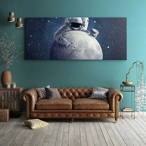 Cuadro sobre lienzo - Impresión de Imagen - Bromista espacial - 100x40 cm