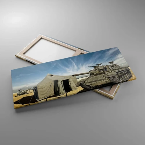 Cuadro sobre lienzo - Impresión de Imagen - Campaña militar - 100x40 cm