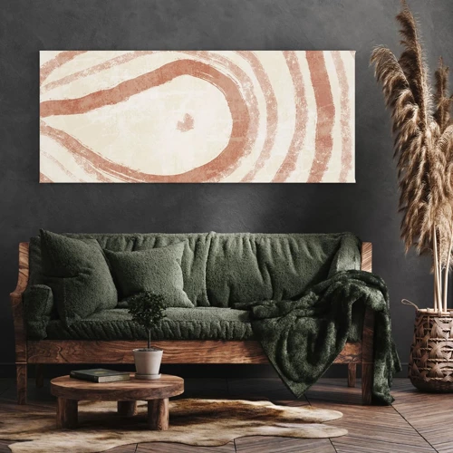 Cuadro sobre lienzo - Impresión de Imagen - Círculos de coral - composición - 100x40 cm