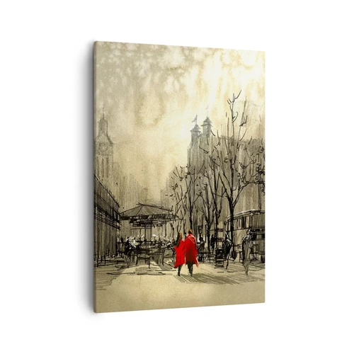 Cuadro sobre lienzo - Impresión de Imagen - Cita en la niebla de Londres  - 50x70 cm