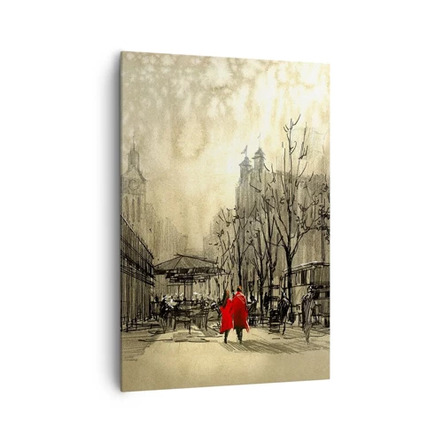 Cuadro sobre lienzo - Impresión de Imagen - Cita en la niebla de Londres  - 70x100 cm