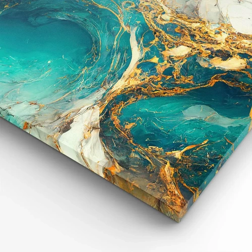 Cuadro sobre lienzo - Impresión de Imagen - Composición con vetas de oro - 60x60 cm
