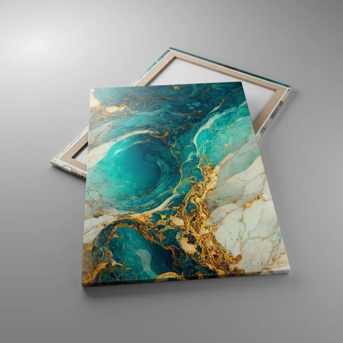 Cuadro sobre lienzo - Impresión de Imagen - Composición con vetas de oro - 70x100 cm