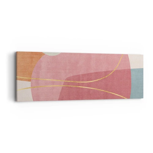 Cuadro sobre lienzo - Impresión de Imagen - Composición en pastel con hilos de oro - 90x30 cm
