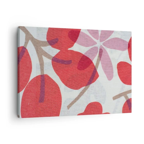 Cuadro sobre lienzo - Impresión de Imagen - Composición floral en rosa - 70x50 cm