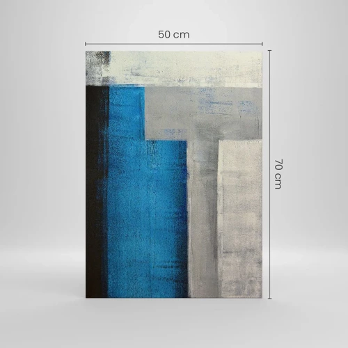 Cuadro sobre lienzo - Impresión de Imagen - Composición poética de gris y azul - 50x70 cm