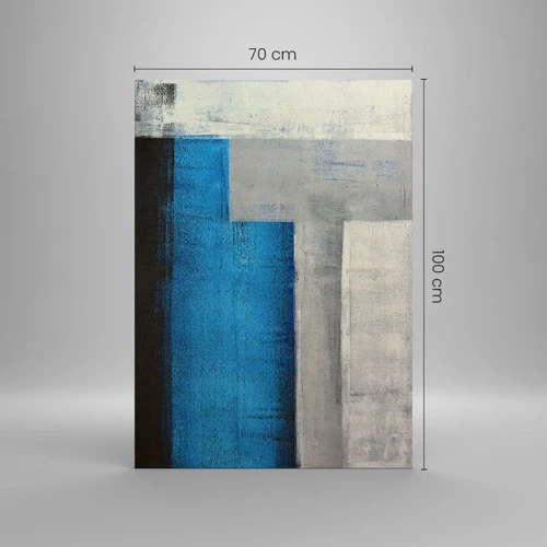 Cuadro sobre lienzo - Impresión de Imagen - Composición poética de gris y azul - 70x100 cm