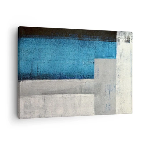 Cuadro sobre lienzo - Impresión de Imagen - Composición poética de gris y azul - 70x50 cm