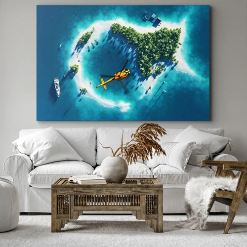 Cuadro sobre lienzo - Impresión de Imagen - Cómprate una isla - 100x70 cm